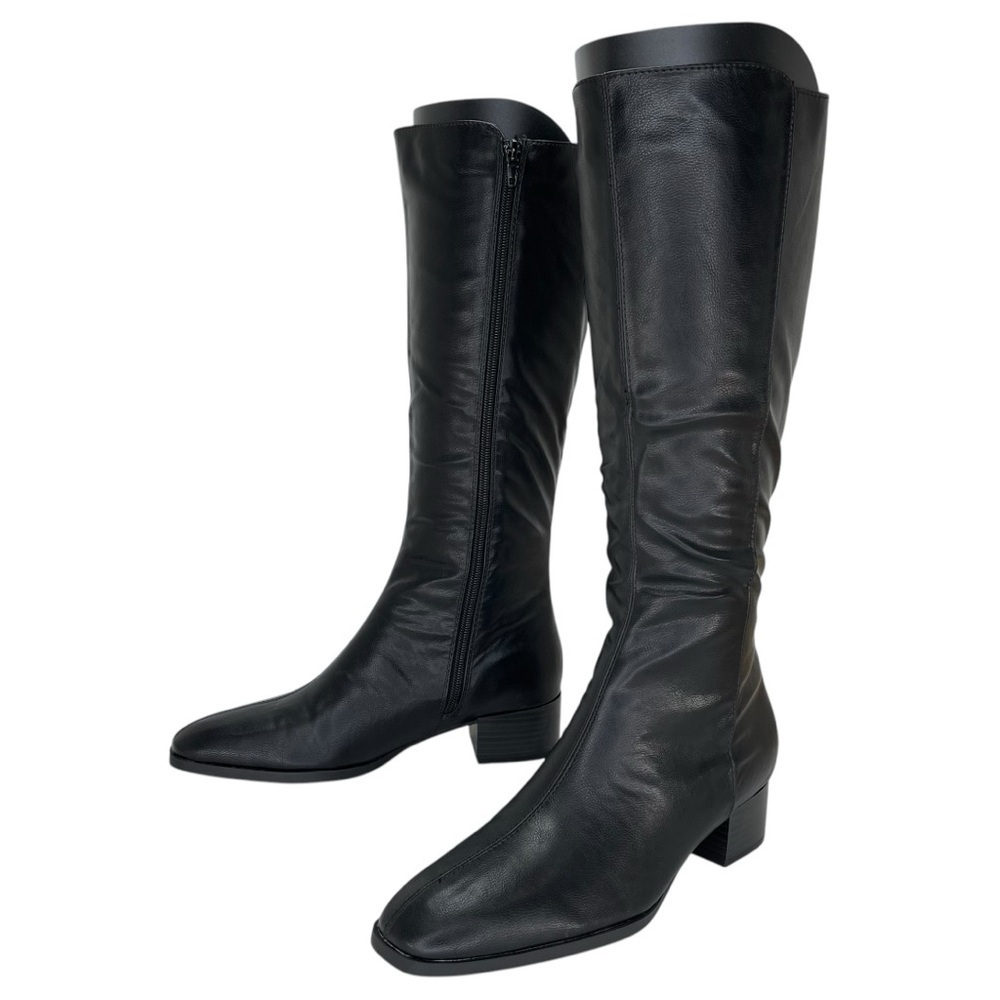 Journee Collection Devri Black Faux Leather Knee High Womens Boots Size 9M - Picture 7 of 10